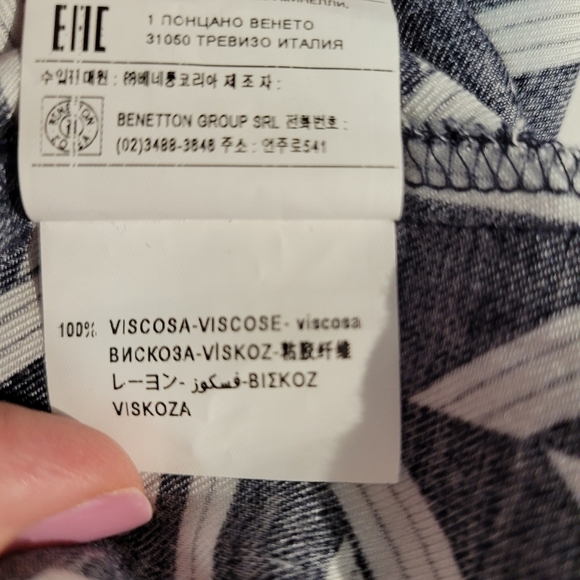 United Colors of Benetton Blue & White Abstract Striped Dohlman Sleeve Dress - Picture 7 of 7